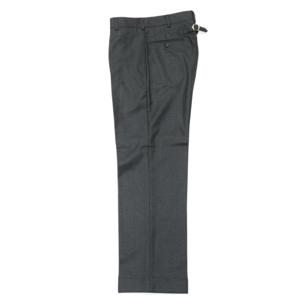 画像2: J.PRESS（J.プレス）PIPED STEM TROUSERS（パイプドステムトラウザー）"PEPPIN MERINO SAXONY" / Charcoal（チャコールグレー） (2)