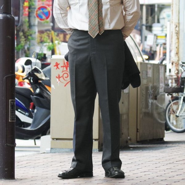 画像10: J.PRESS（J.プレス）PIPED STEM TROUSERS（パイプドステムトラウザー）"PEPPIN MERINO SAXONY" / Charcoal（チャコールグレー） (10)