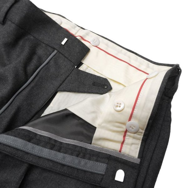 画像4: J.PRESS（J.プレス）PIPED STEM TROUSERS（パイプドステムトラウザー）"PEPPIN MERINO SAXONY" / Charcoal（チャコールグレー） (4)