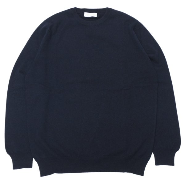 画像1: John Laing（ジョンレイン）CASHMERE KNIT WEAR CREW NECK（カシミヤニットウェアクルーネック）21G 1PLY/T&D Navy（T&Dネイビー） (1)