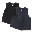 画像1: Post O'Alls（ポストオーバーオールズ）1 Pocket Vest（1ポケットベスト）"Cotton Typewriter Cloth×Polar Tech Sherpa" / Navy（ネイビー）・Black（ブラック） (1)