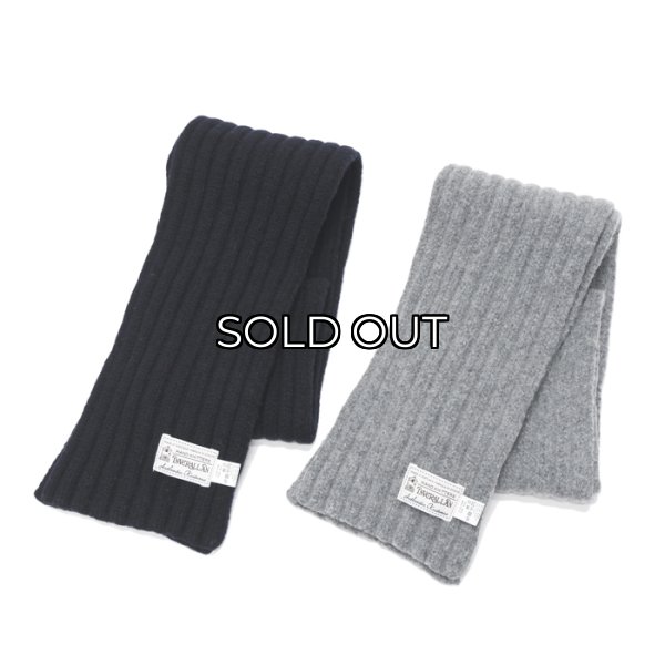 画像1: INVERALLAN（インバーアラン）Rib Knit Scarf（リブ編みマフラー）Lambswool/Navy（ネイビー）・Grey Mix（グレーミックス） (1)