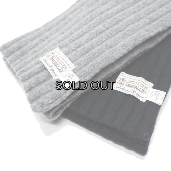 画像4: INVERALLAN(インバーアラン)Rib Knit Scarf(リブ編みマフラー)"Lambswool" / Navy(ネイビー)・Grey Mix(グレーミックス) (4)