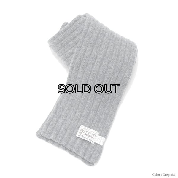 画像3: INVERALLAN(インバーアラン)Rib Knit Scarf(リブ編みマフラー)"Lambswool" / Navy(ネイビー)・Grey Mix(グレーミックス) (3)