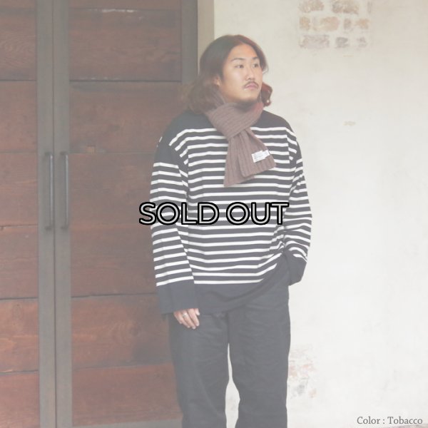 画像5: INVERALLAN(インバーアラン)Rib Knit Scarf(リブ編みマフラー)"Lambswool" / Tobacco(タバコ)・Bordeaux(ボルドー) (5)