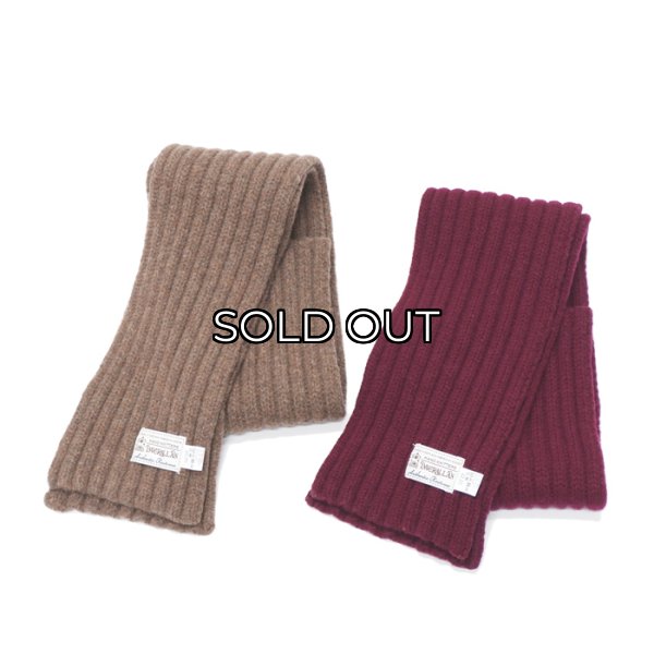 画像1: INVERALLAN（インバーアラン）Rib Knit Scarf（リブ編みマフラー）Lambswool/Tobacco（タバコ）・Bordeaux（ボルドー） (1)