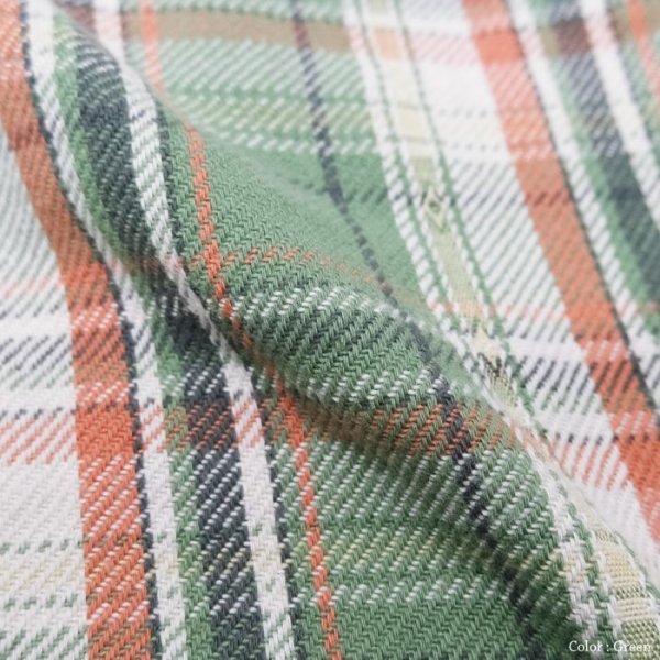 画像11: Nigel Cabourn（ナイジェル・ケーボン）BRITISH OFFICER'S SHIRT TYPE2（ブリティッシュオフィサーズシャツタイプ2）”FLANNEL CHECK" / Red（レッド）・Green（グリーン） (11)