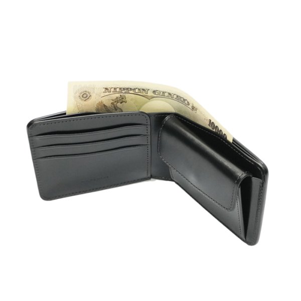 画像4: WILD SWANS(ワイルドスワンズ)GROUNDER(グラウンダー)2つ折りウォレット"サドルプルアップ"/Black(ブラック) (4)