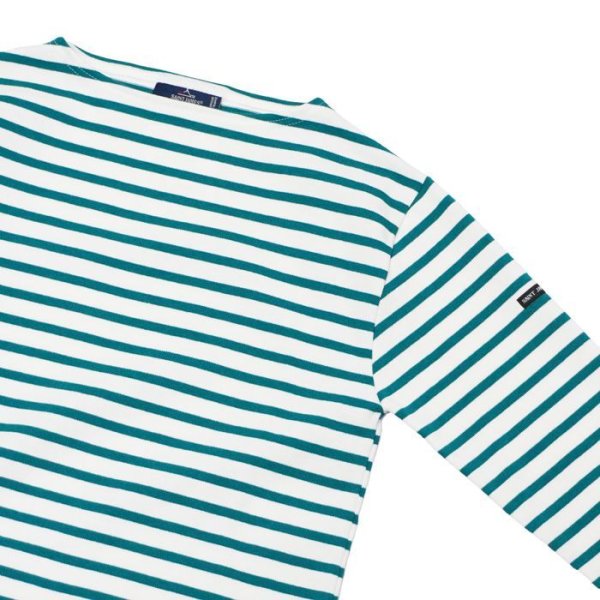 画像4: SAINT JAMES(セントジェームス)OUESSANT(ウエッソン)/NEIGE×EMERAUDE(ホワイト×エメラルドグリーン) (4)