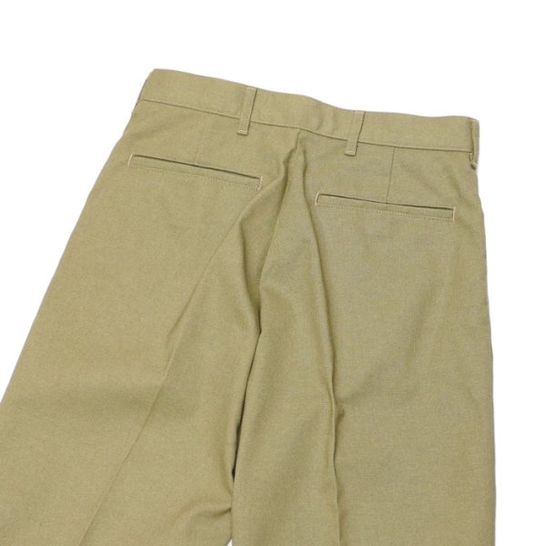 画像5: F.O.B FACTORY(エフオービーファクトリー)STA-PREST WIDE TROUSERS(ステイプレストワイドトラウザー)”TC VINTAGE STRETCH HOPSACK" / Khaki(カーキ)【裾上げ無料】 (5)