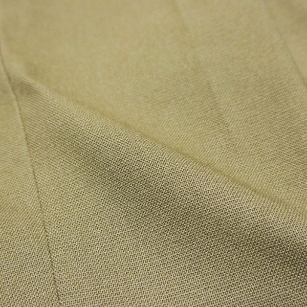 画像7: F.O.B FACTORY(エフオービーファクトリー)STA-PREST WIDE TROUSERS(ステイプレストワイドトラウザー)”TC VINTAGE STRETCH HOPSACK" / Khaki(カーキ)【裾上げ無料】 (7)