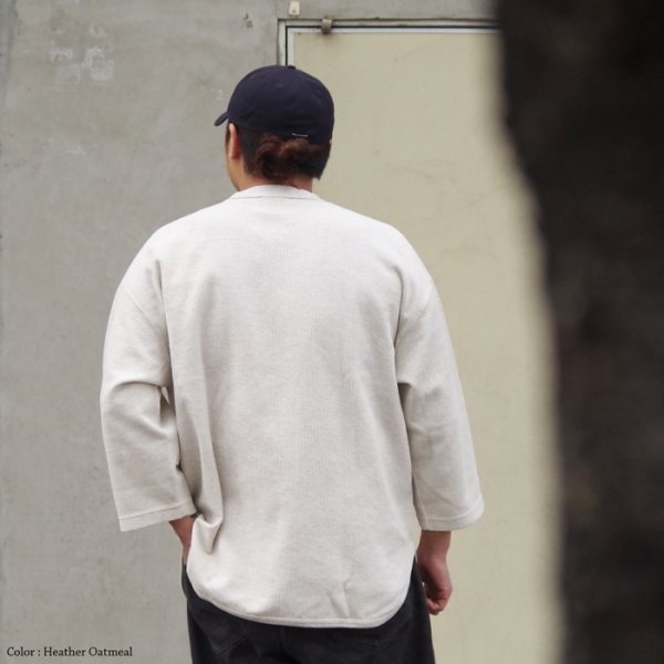 画像8: blurhms ROOTSTOCK(ブラームスルーツストック)Rough&Smooth Thermal Baseball Tee(ラフ&スムースサーマルベースボールTシャツ)/ Heather Oatmeal(ヘザーオートミール) (8)