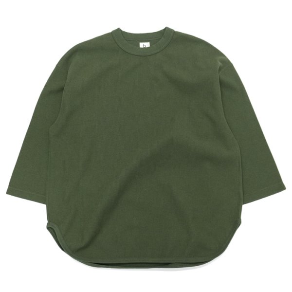 画像1: blurhms ROOTSTOCK（ブラームスルーツストック）Rough&Smooth Thermal Baseball Tee（ラフ&スムースサーマルベースボールTシャツ）/ Olive（オリーブ） (1)
