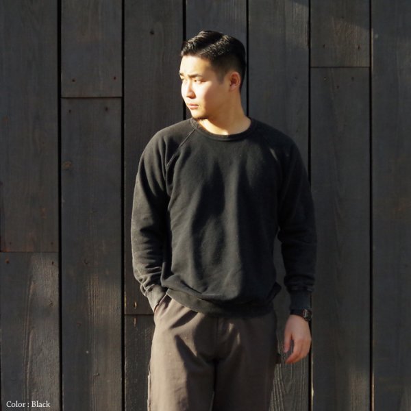 画像7: Good On(グッドオン)Raglan Crew Neck Sweat(ラグランクルーネックスウェット)"Vintage Dye" / Black(ブラック) (7)
