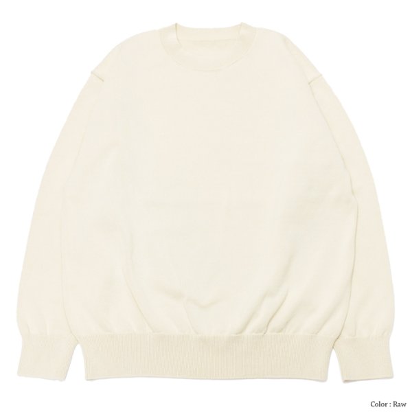 画像2: Yonetomi NEW BASIC(ヨネトミニューベーシック)RIGID SEA ISLAND COTTON PULLOVER(リジッドシーアイランドコットンプルオーバー)/Raw(キナリ)・Navy(ネイビー) (2)