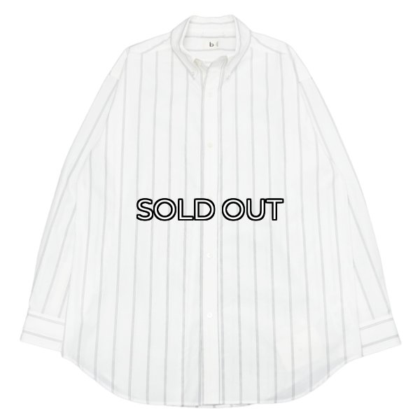 画像1: blurhms ROOTSTOCK（ブラームスルーツストック）Button-down Shirt（ボタンダウンシャツ）/White×Black Stripe（ホワイト×ブラックストライプ）※サイズ2(M)のみ (1)