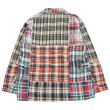 画像2: ENGINEERED GARMENTS（エンジニアードガーメンツ）Loiter Jacket（ロイタージャケット）"Square Patchwork Madras" / Navy（ネイビー） (2)