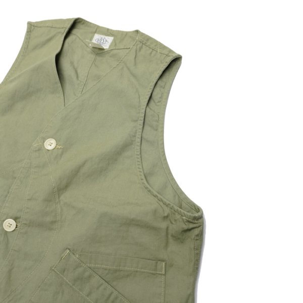 画像5: Post O'Alls（ポストオーバーオールズ）DEE Vest（ディー・ベスト）"Hemp Cotton Poplin" / Sage（セージ） (5)