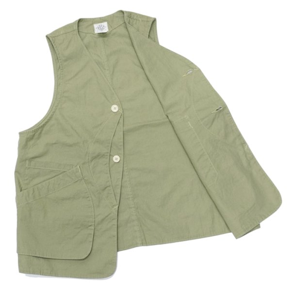 画像3: Post O'Alls（ポストオーバーオールズ）DEE Vest（ディー・ベスト）"Hemp Cotton Poplin" / Sage（セージ） (3)