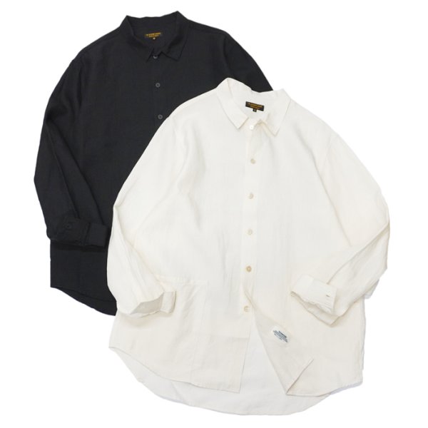 画像1: *A VONTADE（アボンタージ）Gardener Apron Shirts（ガーデナーエプロンシャツ）"Highcount Linen Chambray" / Ecru（エクリュ）・Black（ブラック） (1)