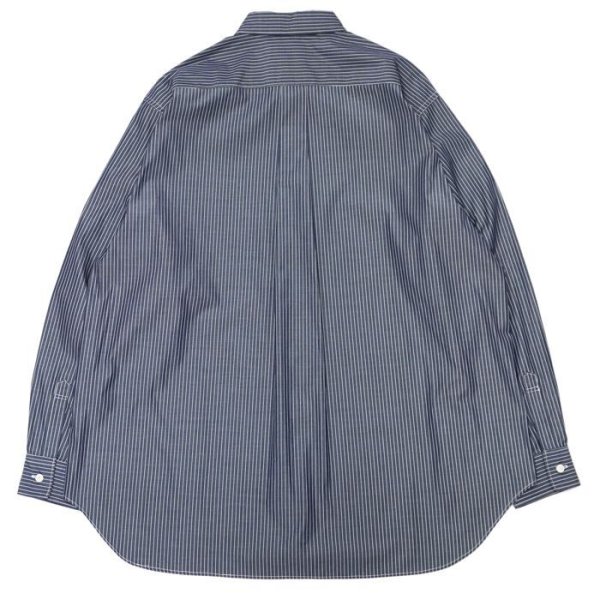 画像2: ＜40%OFF＞alvana（アルヴァナ）WIDE REGULAR SHIRTS（ワイドレギュラーシャツ）/ Navy Stripe（ネイビーストライプ）※サイズ4のみ (2)