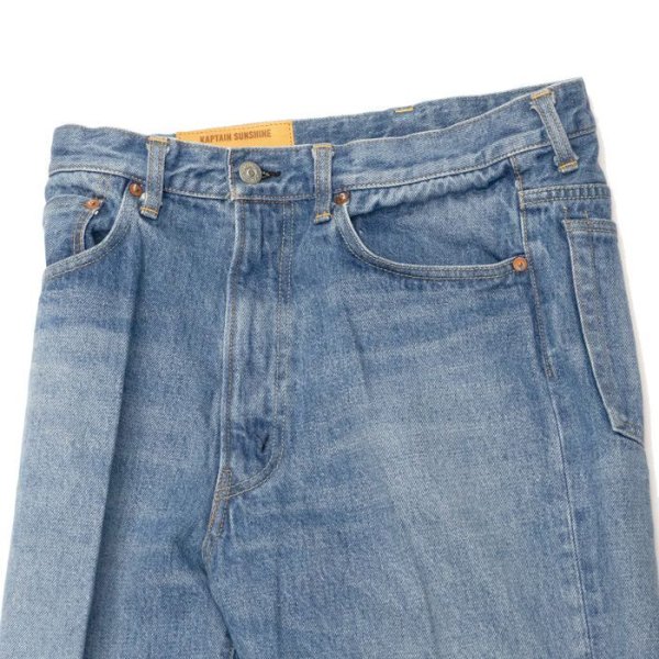 画像4: 【PointUp10%11/10迄】KAPTAIN SUNSHINE(キャプテンサンシャイン)Skate Shoecut Denim Pants(スケートシューカットデニムパンツ)/ Indigo Vintage Wash(インディゴヴィンテージウォッシュ) (4)