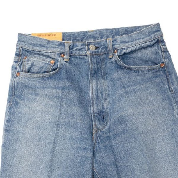 画像3: 【PointUp10%11/10迄】KAPTAIN SUNSHINE(キャプテンサンシャイン)Skate Shoecut Denim Pants(スケートシューカットデニムパンツ)/ Indigo Vintage Wash(インディゴヴィンテージウォッシュ) (3)