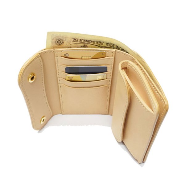 画像6: WILD SWANS(ワイルドスワンズ)BYRNE(バーン)3つ折りウォレット"サドルプルアップ"/Natural(ナチュラル) (6)