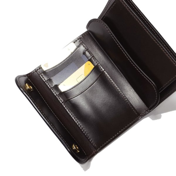 画像5: WILD SWANS(ワイルドスワンズ)BYRNE(バーン)3つ折りウォレット"サドルプルアップ"/Choco(チョコ) (5)