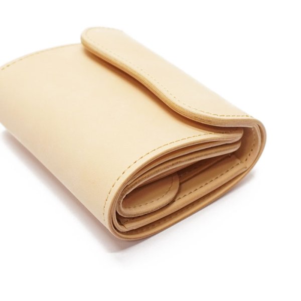 画像3: WILD SWANS(ワイルドスワンズ)ENO(イーノ)ミニ3つ折りウォレット"サドルプルアップ"/Natural(ナチュラル) (3)