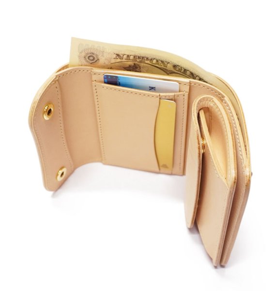 画像7: WILD SWANS(ワイルドスワンズ)ENO(イーノ)ミニ3つ折りウォレット"サドルプルアップ"/Natural(ナチュラル) (7)