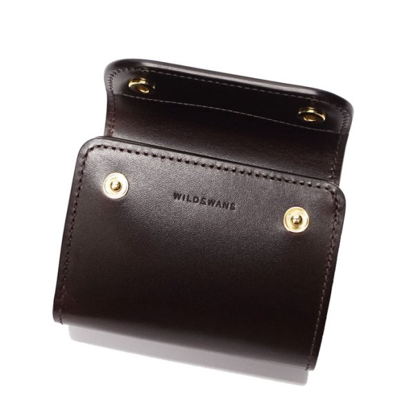 画像4: WILD SWANS(ワイルドスワンズ)ENO(イーノ)ミニ3つ折りウォレット"サドルプルアップ"/Choco(チョコ) (4)