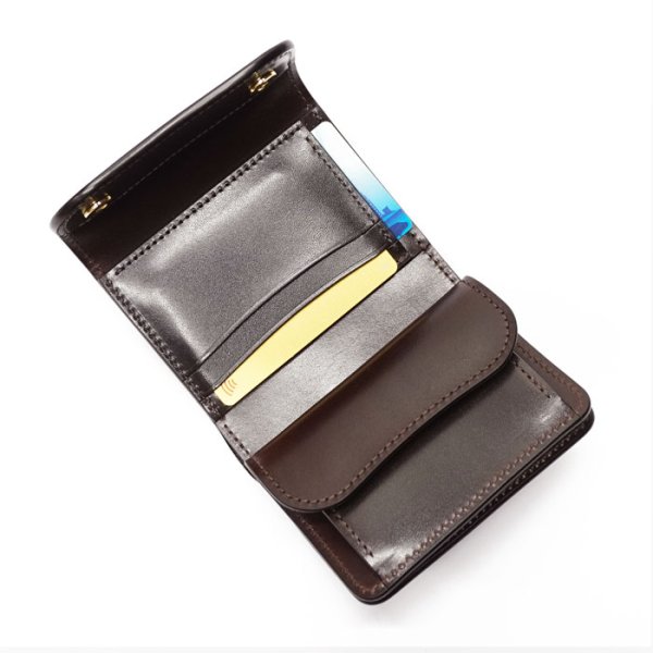 画像6: WILD SWANS(ワイルドスワンズ)ENO(イーノ)ミニ3つ折りウォレット"サドルプルアップ"/Choco(チョコ) (6)