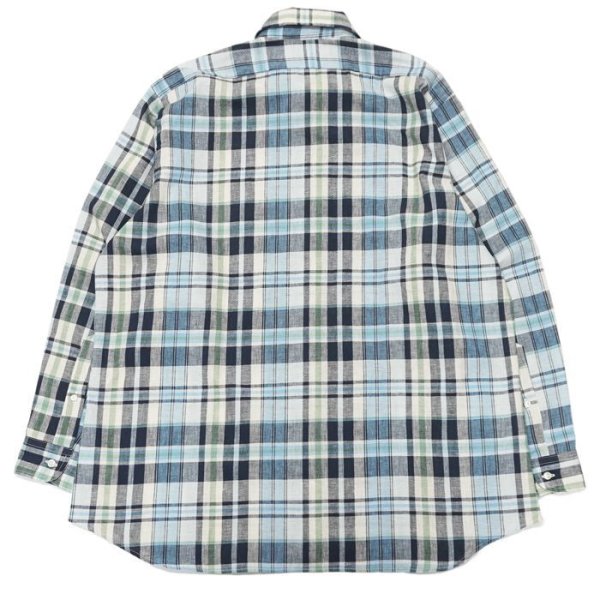 画像2: INDIVIDUALIZED SHIRTS（インディビジュアライズドシャツ）CABANA SHIRT（カバナシャツ）"COTTON LINEN" / Navy Plaid（ネイビー系チェック） (2)