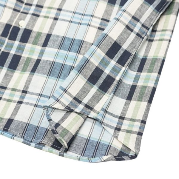 画像7: INDIVIDUALIZED SHIRTS（インディビジュアライズドシャツ）CABANA SHIRT（カバナシャツ）"COTTON LINEN" / Navy Plaid（ネイビー系チェック） (7)
