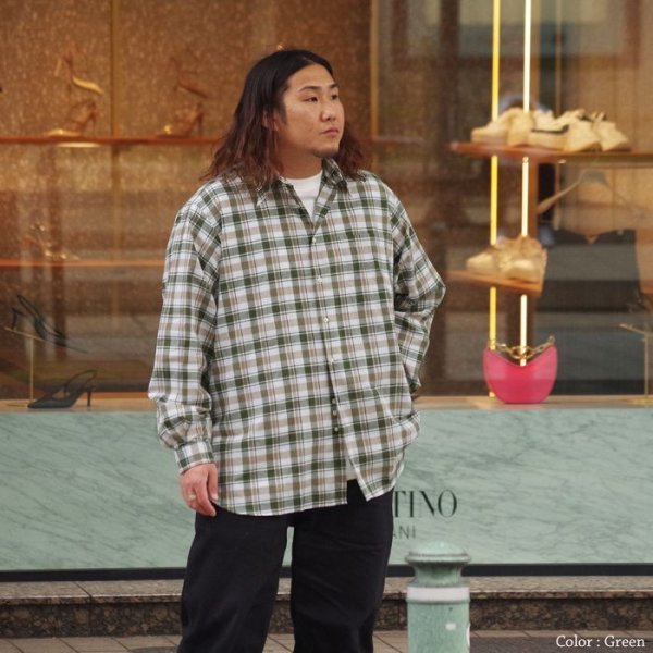 画像10: INDIVIDUALIZED SHIRTS（インディビジュアライズドシャツ）CABANA SHIRT（カバナシャツ）"COTTON LINEN" / Green Plaid（グリーン系チェック） (10)