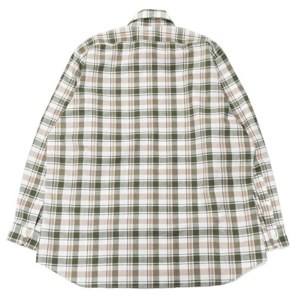 画像2: INDIVIDUALIZED SHIRTS（インディビジュアライズドシャツ）CABANA SHIRT（カバナシャツ）"COTTON LINEN" / Green Plaid（グリーン系チェック） (2)