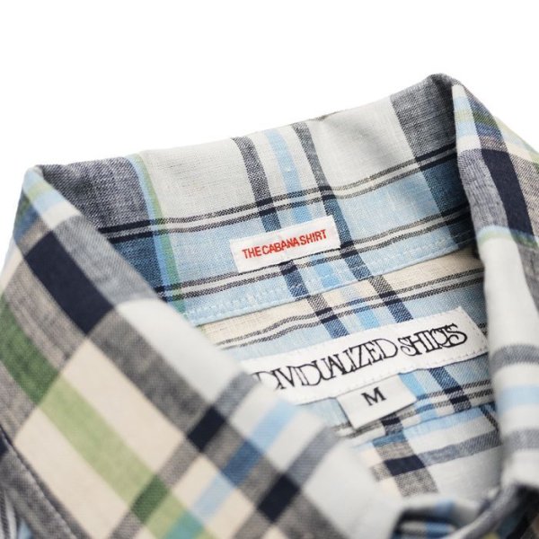 画像4: INDIVIDUALIZED SHIRTS（インディビジュアライズドシャツ）CABANA SHIRT（カバナシャツ）"COTTON LINEN" / Navy Plaid（ネイビー系チェック） (4)