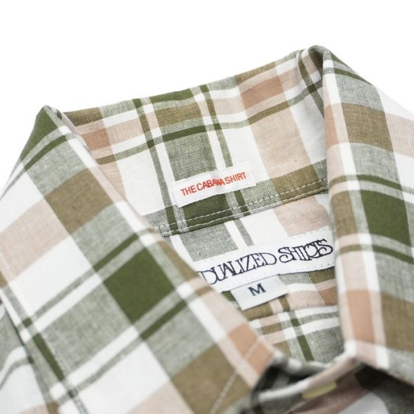 画像4: INDIVIDUALIZED SHIRTS（インディビジュアライズドシャツ）CABANA SHIRT（カバナシャツ）"COTTON LINEN" / Green Plaid（グリーン系チェック） (4)
