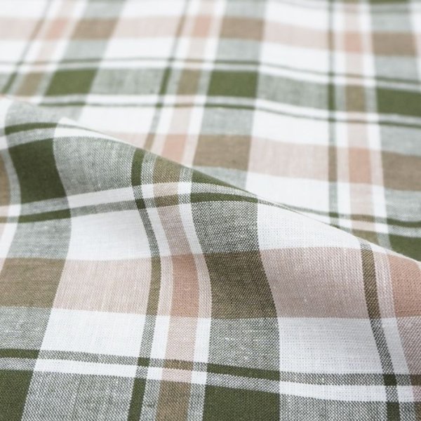 画像8: INDIVIDUALIZED SHIRTS（インディビジュアライズドシャツ）CABANA SHIRT（カバナシャツ）"COTTON LINEN" / Green Plaid（グリーン系チェック） (8)