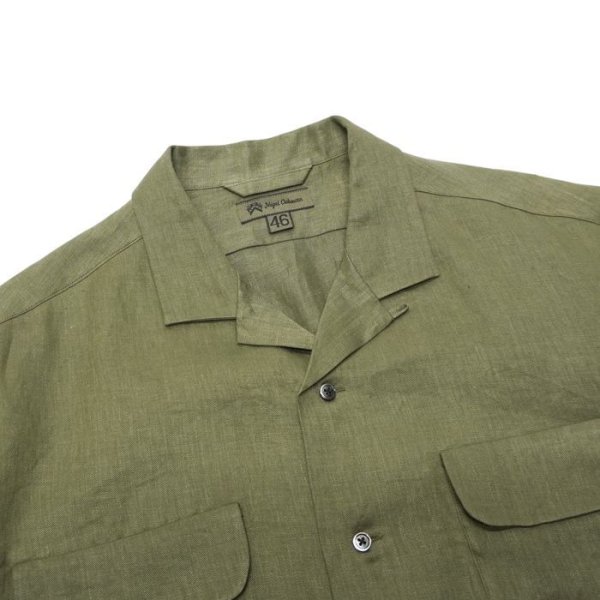 画像7: Nigel Cabourn(ナイジェル・ケーボン)OPEN COLLAR SHIRT(オープンカラーシャツ)"LINEN TWILL / 4Colors (全4色展開) (7)