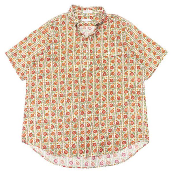 画像1: ENGINEERED GARMENTS（エンジニアードガーメンツ）POPOVER BD SHIRT（ポップオーバーボタンダウンシャツ）Cotton Floral Lawn/Orange×Green（グリーン×オレンジ） (1)