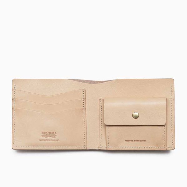画像2: BEORMA(ベオーマ)BILLFOLD COIN WALLET(ビルフォールドコインウォレット)"NATUR LEATHER"/Natural(ナチュラル) (2)