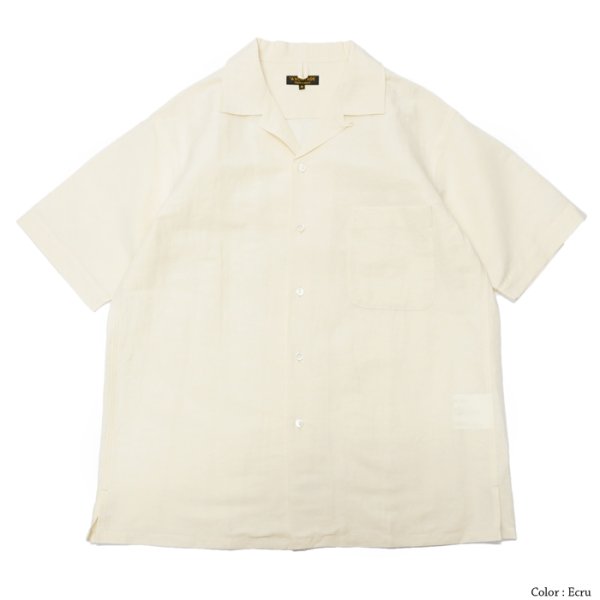 画像2: *A VONTADE(アボンタージ)Open Collar Shirts(オープンカラーシャツ)Cotton Linen Chambray/Ecru(エクリュ)・Beige(ベージュ)・Black(ブラック) (2)
