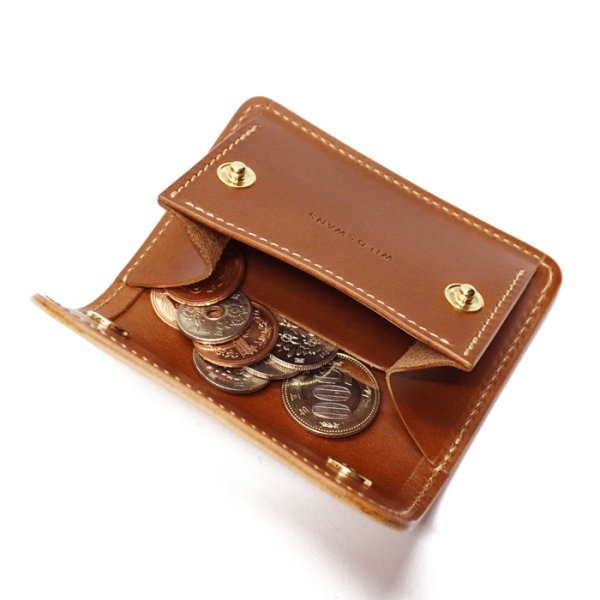 画像7: WILD SWANS(ワイルドスワンズ)TONGUE(タング)マルチコインケース/ナチュラル"サドルプルアップ"×キャメル"ブッテーロ" (7)