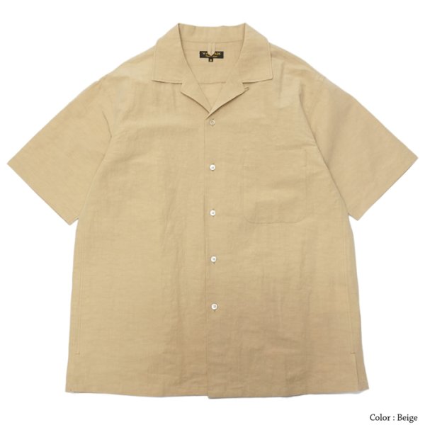 画像4: *A VONTADE(アボンタージ)Open Collar Shirts(オープンカラーシャツ)Cotton Linen Chambray/Ecru(エクリュ)・Beige(ベージュ)・Black(ブラック) (4)