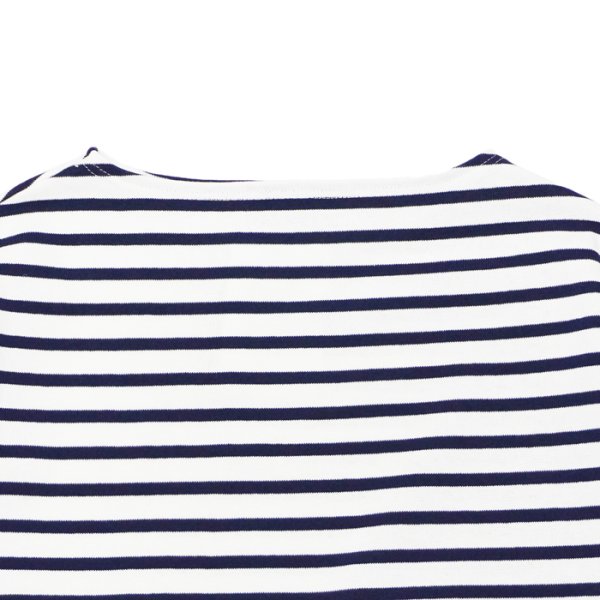 画像3: SAINT JAMES(セントジェームス)TEE LOOSE(五分袖ドロップショルダー)"Women” / NEIGE×MARINE(ホワイト×マリン) (3)