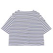 画像1: SAINT JAMES（セントジェームス）TEE LOOSE（五分袖ドロップショルダー）"Women” / NEIGE×MARINE（ホワイト×マリン） (1)