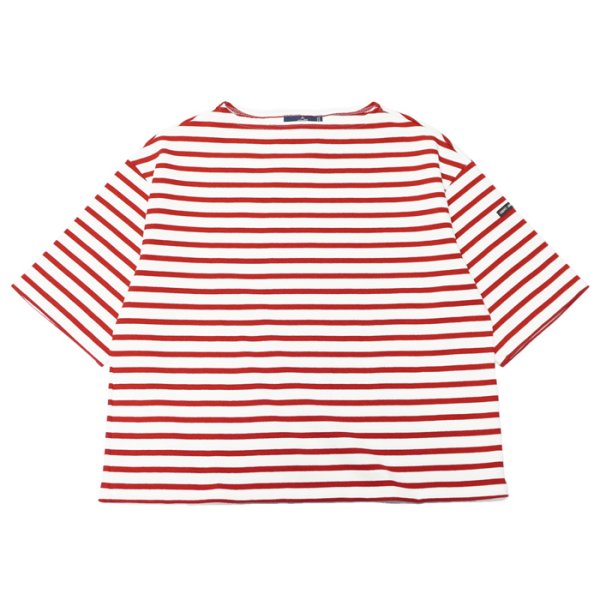 画像1: SAINT JAMES（セントジェームス）TEE LOOSE（五分袖ドロップショルダー）"Women” / NEIGE×TULIPE（ホワイト×レッド） (1)