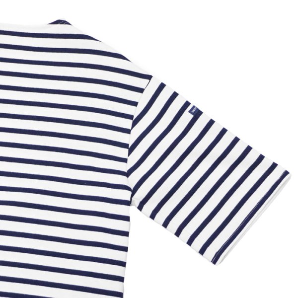 画像4: SAINT JAMES(セントジェームス)TEE LOOSE(五分袖ドロップショルダー)"Women” / NEIGE×MARINE(ホワイト×マリン) (4)